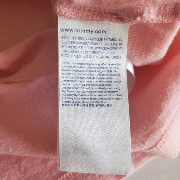 SOLD TOMMY JEANS Graphic Crop Tee Shirt Cotton Pink - Picture 13 of 14
